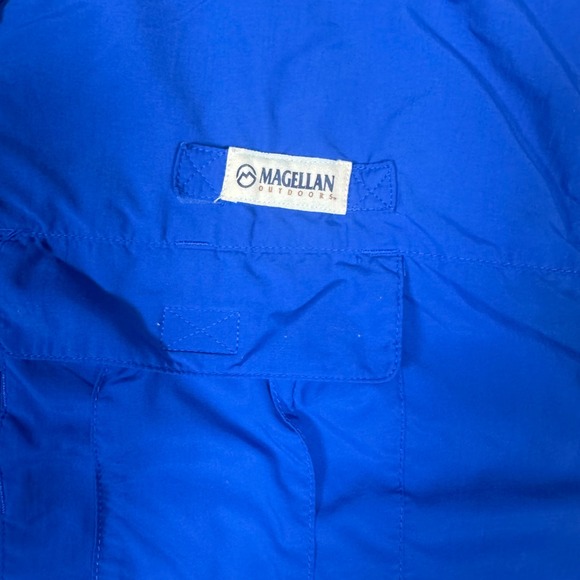 Magellan Outdoors Nylon Fishing Shirt 4XL Blue‎ Button Up Short Sleeve Relaxed - Picture 3 of 10
